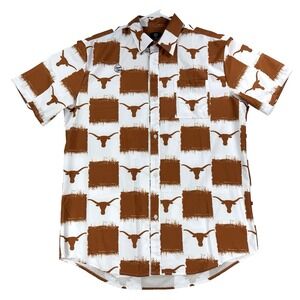 Mens Dyme Lyfe Texas Longhorns Button Up Shirt Short Sleeve UT Football NCAA L